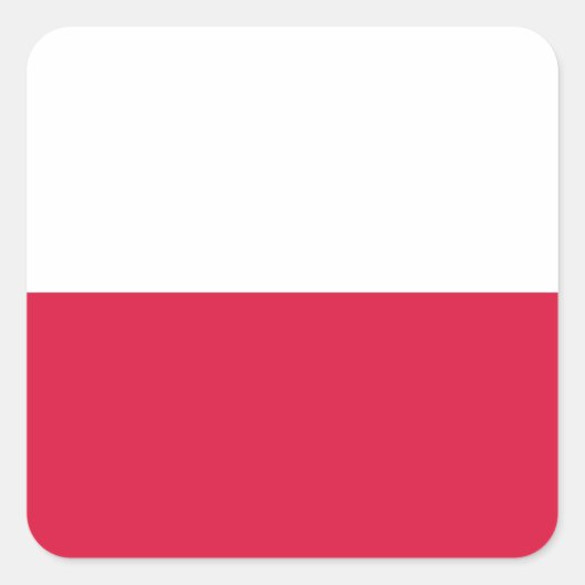 Sticker Carré Drapeau de la Pologne (Devant)