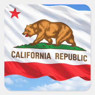 Sticker Carré Drapeau de la République de Californie – Patriotiq