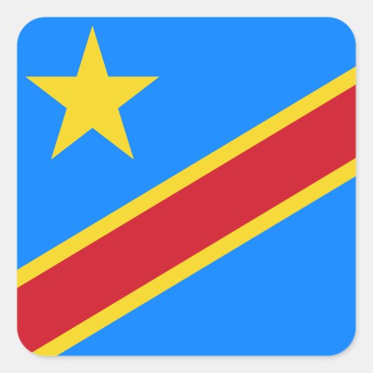 Sticker Carré Drapeau de la République démocratique du Congo (Devant)