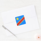 Sticker Carré Drapeau de la République démocratique du Congo (Enveloppe)