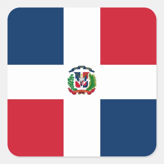 Sticker Carré Drapeau de la République Dominicaine (Devant)