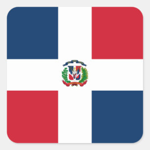 Sticker Carré Drapeau de la République Dominicaine