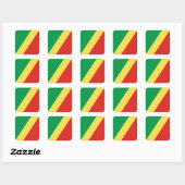 Sticker Carré Drapeau de la République du Congo (Feuille)