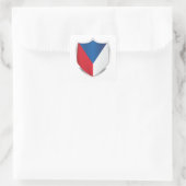 Sticker Carré Drapeau de la République tchèque Silver Shield (Sac)