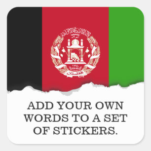 Sticker Carré Drapeau de l'Afghanistan