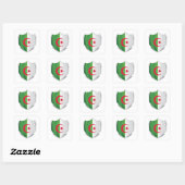 Sticker Carré Drapeau de l'Algérie Silver Shield (Feuille)