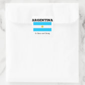 Sticker Carré Drapeau de l'Argentine, étiqueté avec devise (Sac)