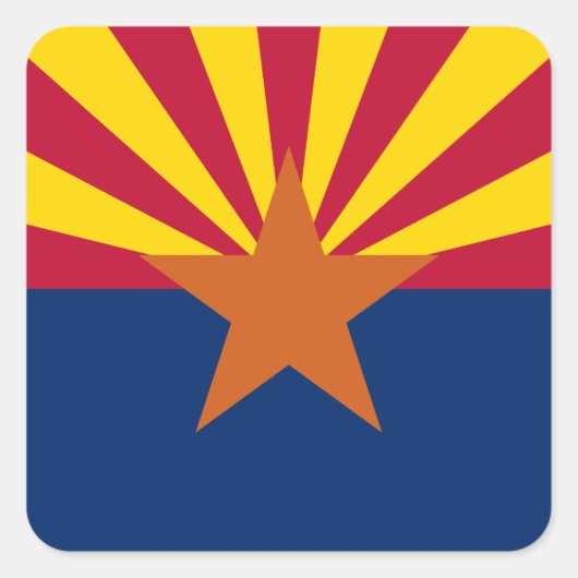 Sticker Carré drapeau de l'Arizona (Devant)