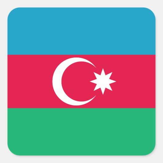 Sticker Carré Drapeau de l'Azerbaïdjan (Devant)