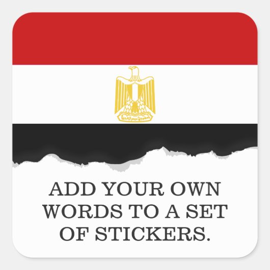 Sticker Carré Drapeau de l'Égypte (Devant)