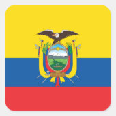 Sticker Carré Drapeau de l'Équateur (Devant)