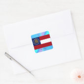 Sticker Carré Drapeau de l'État de Géorgie (Enveloppe)