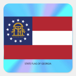 Sticker Carré Drapeau de l'État de Géorgie