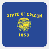 Sticker Carré Drapeau de l'État de l'Oregon (Devant)