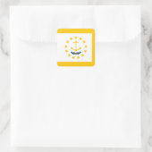 Sticker Carré Drapeau de l'État de Rhode Island (Sac)