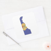 Sticker Carré Drapeau de l'État du Delaware et carte (Enveloppe)