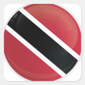 Sticker Carré Drapeau de l'icône ronde de Trinité-et-Tobago (Devant)