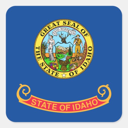 Sticker Carré Drapeau de l'Idaho (Devant)