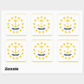 Sticker Carré Drapeau de l'île Rhode (Feuille)