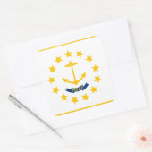 Sticker Carré Drapeau de l'île Rhode (Enveloppe)