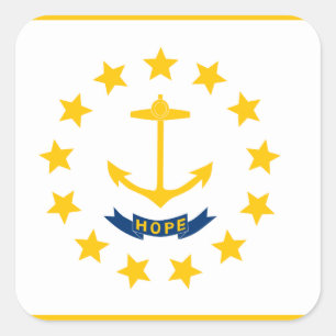 Sticker Carré Drapeau de l'île Rhode