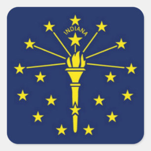 Sticker Carré Drapeau de l'Indiana