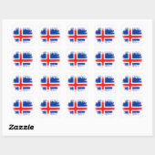 Sticker Carré Drapeau de l'Islande (Feuille)