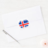 Sticker Carré Drapeau de l'Islande (Enveloppe)