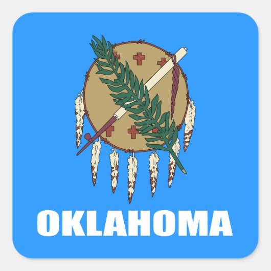 Sticker Carré Drapeau de l'Oklahoma  (Devant)