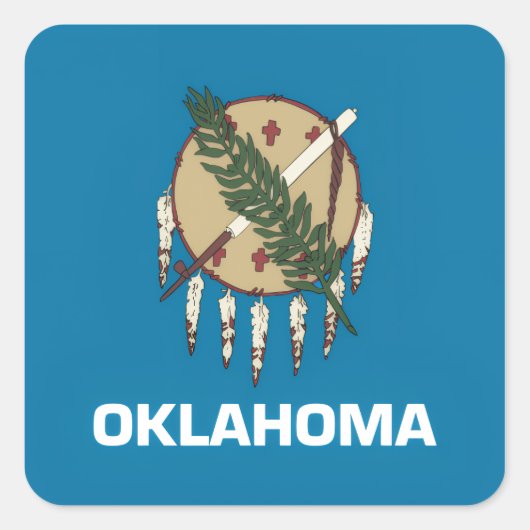 Sticker Carré drapeau de l'Oklahoma (Devant)