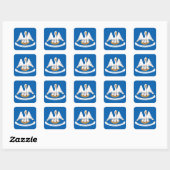 Sticker Carré Drapeau de Louisiane (Feuille)