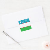 Sticker Carré Drapeau de l'Ouzbékistan (Enveloppe)