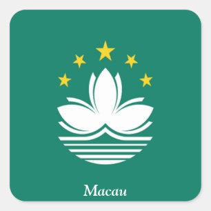Sticker Carré Drapeau de Macao