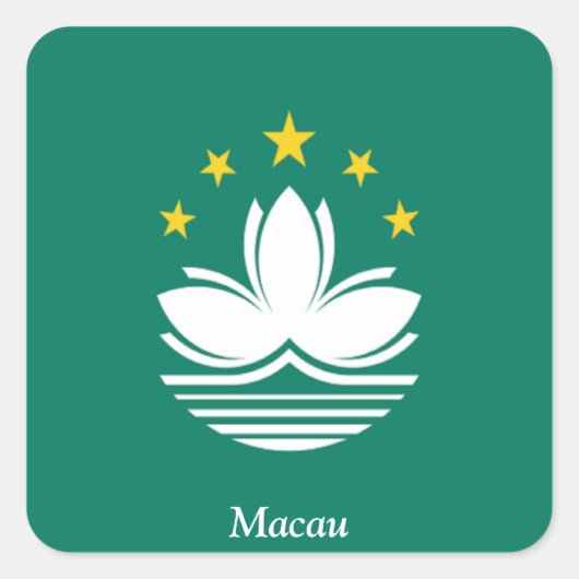 Sticker Carré Drapeau de Macao (Devant)