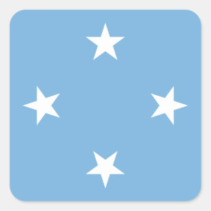 Sticker Carré Drapeau de Micronésie