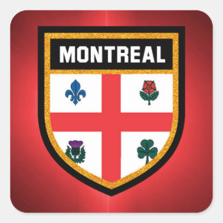 Sticker Carré Drapeau de Montréal