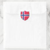 Sticker Carré Drapeau de Norvège Silver Shield (Sac)