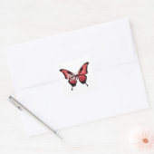 Sticker Carré Drapeau de papillon noir de Tunisie (Enveloppe)