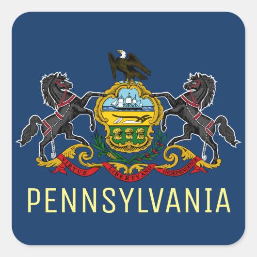 Sticker Carré Drapeau de Pennsylvanie (Devant)