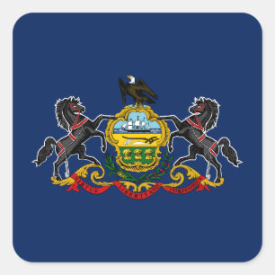 Sticker Carré drapeau de Pennsylvanie
