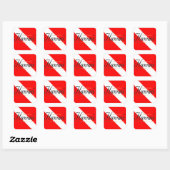Sticker Carré Drapeau de plongée Hawaii (Feuille)