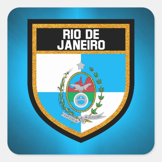 Sticker Carré Drapeau de Rio (Devant)