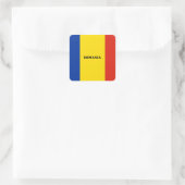 Sticker Carré Drapeau de Roumanie (Sac)