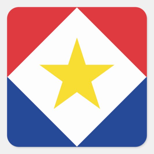 Sticker Carré Drapeau de Saba (Devant)