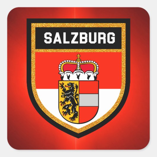 Sticker Carré Drapeau de Salzbourg (Devant)