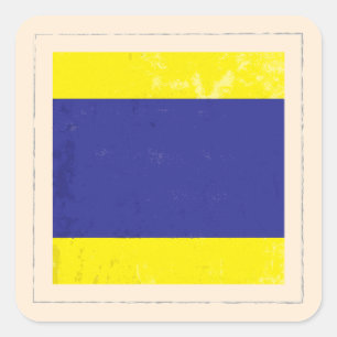 Sticker Carré Drapeau de signal nautique de la lettre "D"