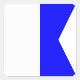 Sticker Carré Drapeau de signalisation maritime : Lettre « A » (