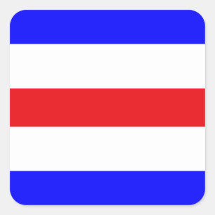 Sticker Carré Drapeau de signalisation maritime : Lettre "C" Cha