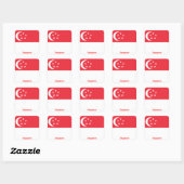 Sticker Carré Drapeau de Singapour (Feuille)