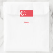 Sticker Carré Drapeau de Singapour (Sac)